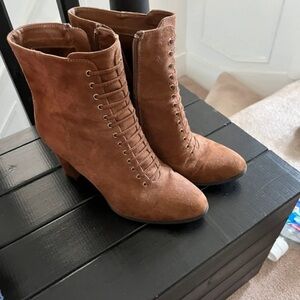 New Look Brown Lace-Up Ankle Boots